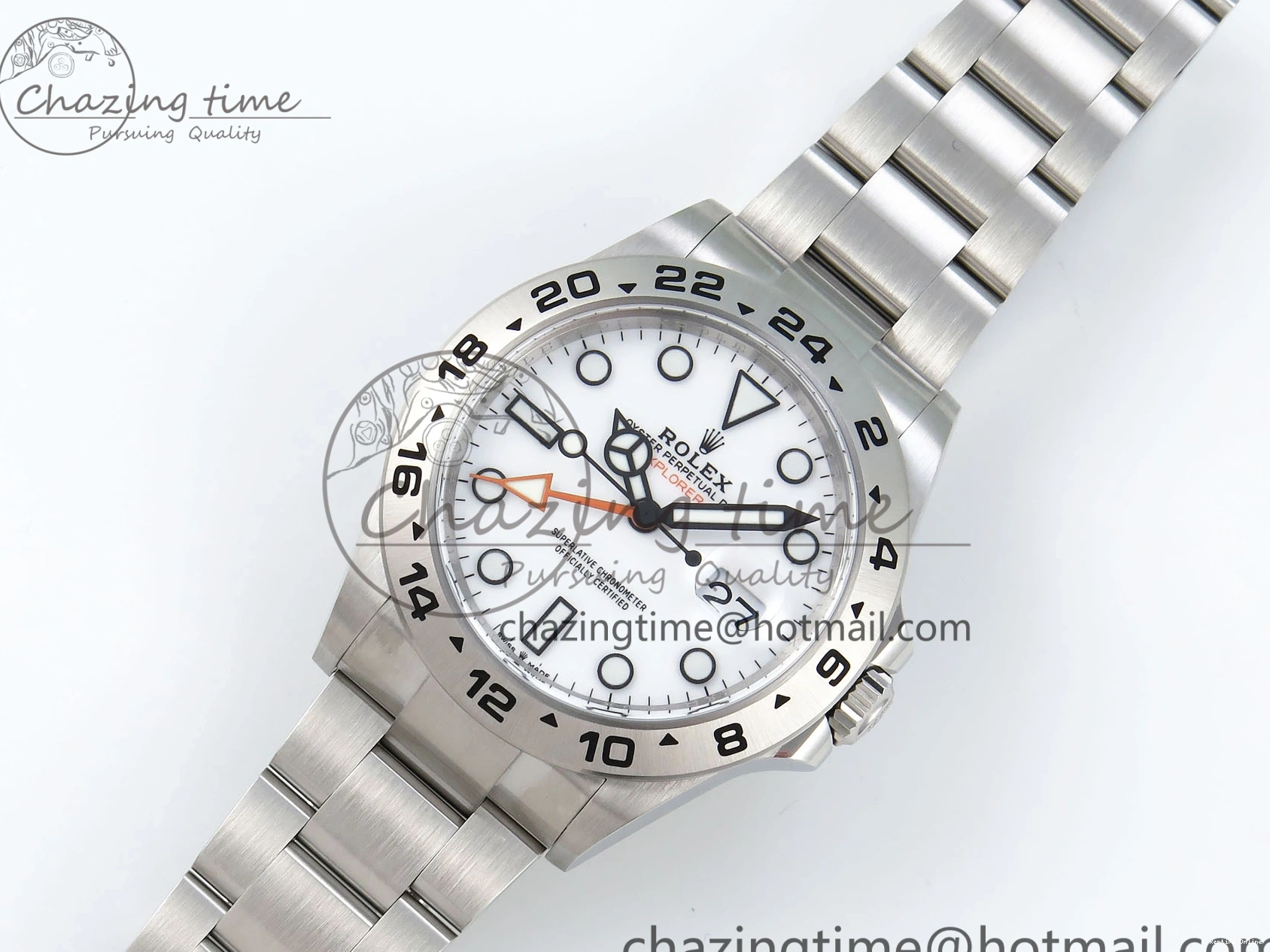 0507 Stylish Explorer II 42mm 226570 Black 904L SS C+F 1:1 Best Edition White Dial on Bracelet VR3285 CHS 1712